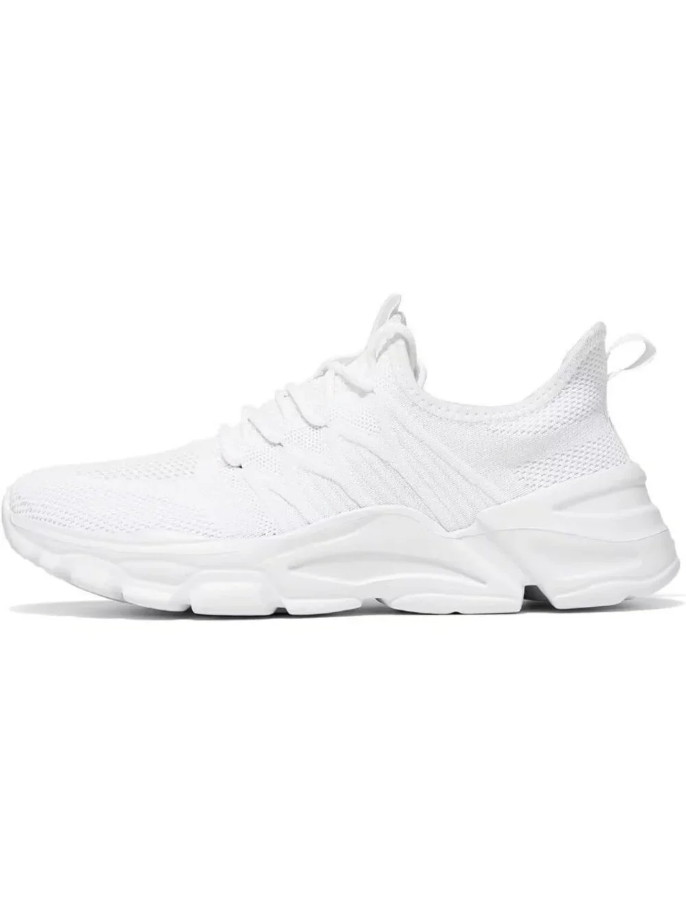 Men's White Lightweight Non Slip Resistant Athletic Sports Walking Sneaker